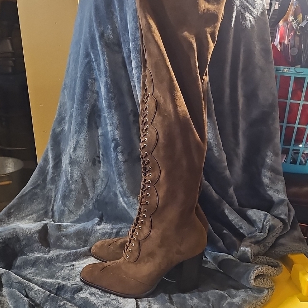Jeffrey Campbell Brown Over the Knee Boots